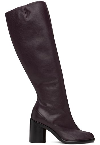 Maison Margiela Burgundy Tabi Knee-High Tall Boots