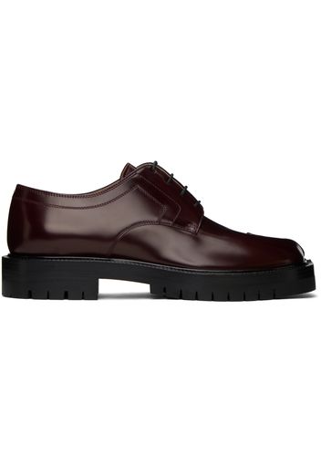 Maison Margiela Burgundy Tabi County Lace-Up Oxfords