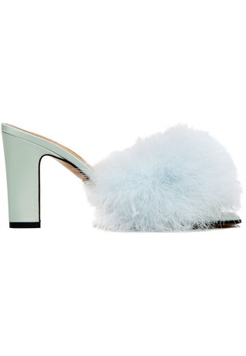 Maison Margiela Blue Feather Mules