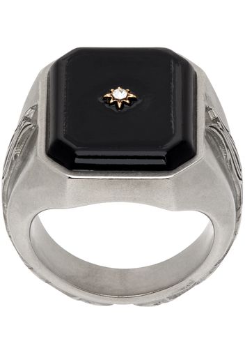 Maison Margiela Silver Enamel Signet Ring