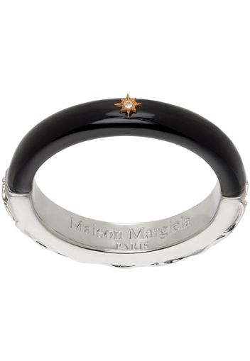 Maison Margiela Silver & Black Enamel Ring