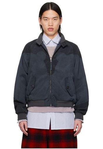 Maison Margiela Navy Stand Collar Bomber Jacket