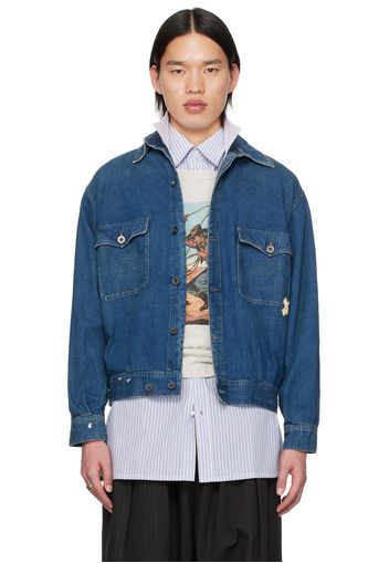 Maison Margiela Blue Distressed Denim Jacket