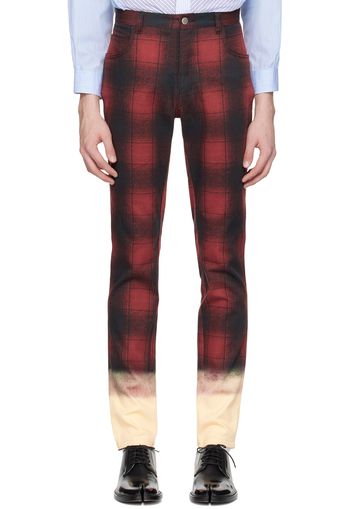 Maison Margiela Black & Red Skinny Jeans