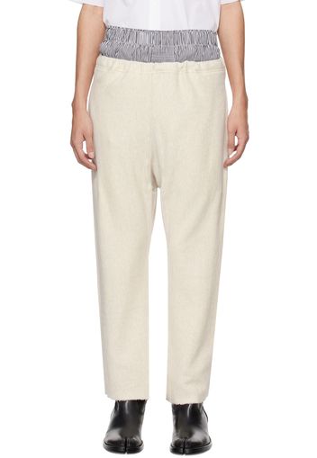 Maison Margiela Off-White Raw Edge Sweatpants