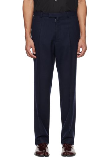 Maison Margiela Navy Pleated Trousers