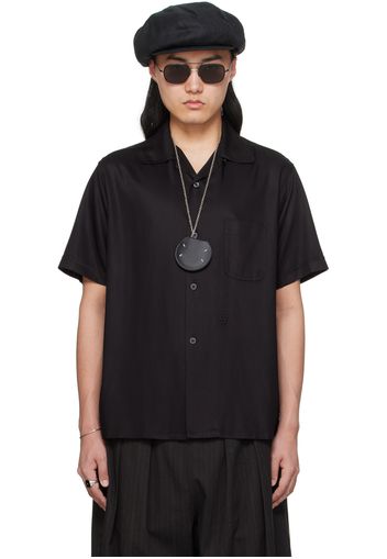 Maison Margiela Black Open Spread Collar Shirt