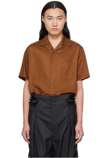 Maison Margiela Brown Open Spread Collar Shirt