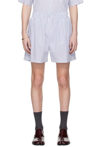 Maison Margiela Blue & White Striped Shorts