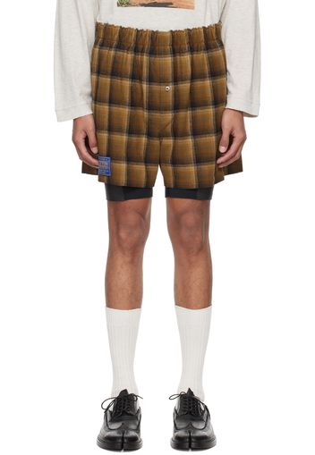 Maison Margiela Brown Check Shorts