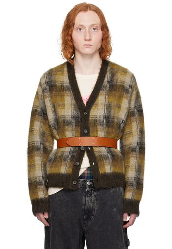 Maison Margiela Brown Check Cardigan