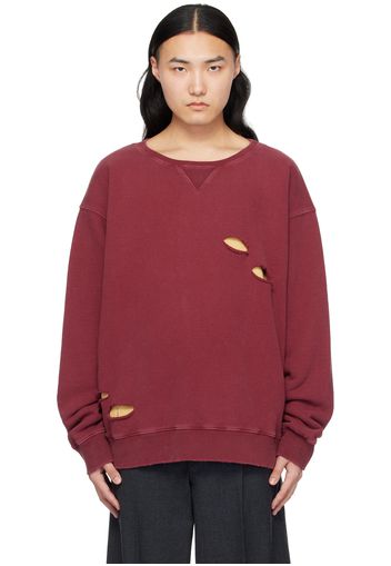 Maison Margiela Burgundy Cutout Sweatshirt