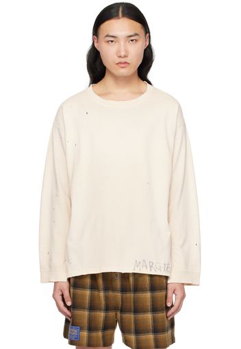 Maison Margiela Off-White Handwritten Long Sleeve T-Shirt