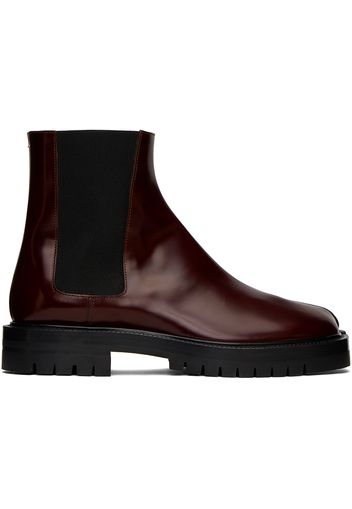 Maison Margiela Burgundy Tabi County Chelsea Boots