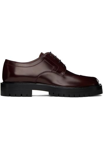 Maison Margiela Burgundy Tabi County Lace-Up Oxfords