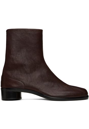 Maison Margiela Burgundy Tabi Ankle Boots