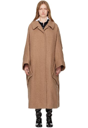 Maison Margiela Brown Bouclé Wool Mohair Coat