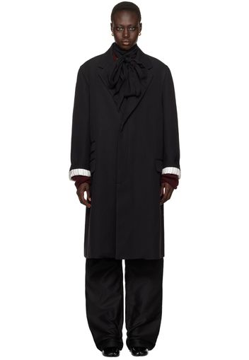 Maison Margiela Black Wool & Silk Coat