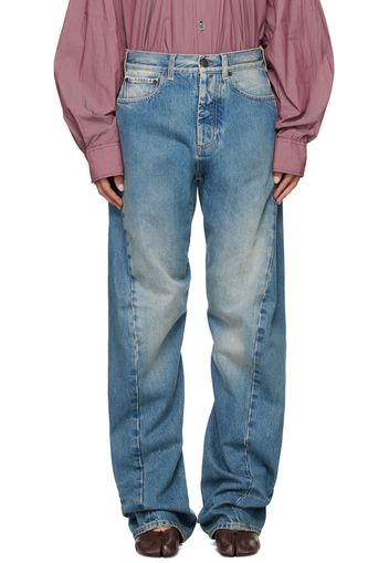 Maison Margiela Blue Diagonal Seam Jeans