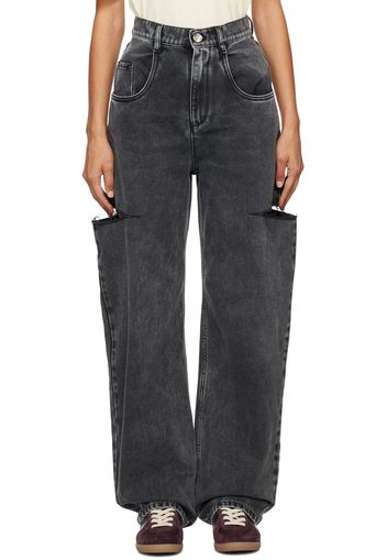 Maison Margiela Black Cut-Out Jeans