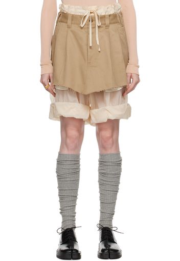 Maison Margiela Beige Layered Mini Skort