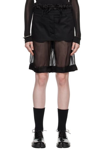 Maison Margiela Black Layered Skirt Shorts