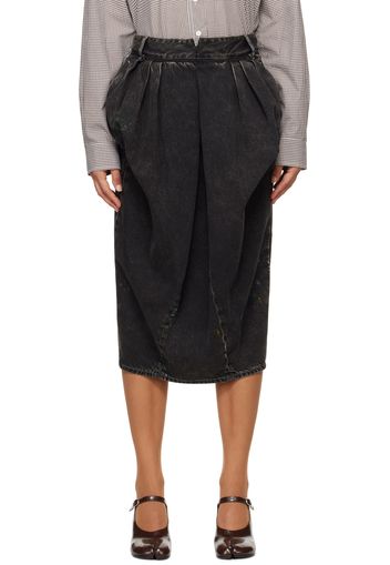 Maison Margiela Black 14 Oz Origin Denim Midi Skirt