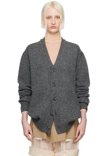 Maison Margiela Gray Washed Lambswool Cardigan