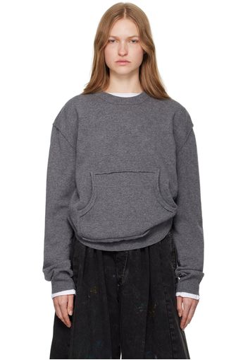 Maison Margiela Gray Kangaroo Pocket Sweater