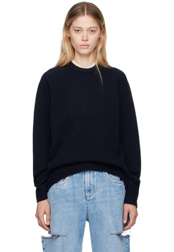 Maison Margiela Navy Washed Lambswool Sweater