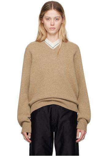 Maison Margiela Beige V-Neck Sweater