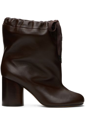 Maison Margiela Brown Tabi Drawstring Ankle Boots