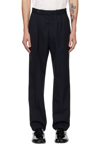 Maison Margiela Navy Pleated Trousers