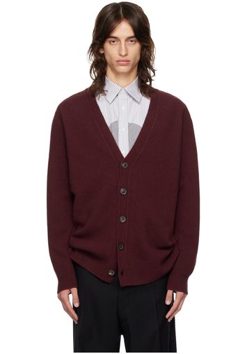 Maison Margiela Burgundy Buttoned Cardigan