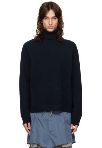 Maison Margiela Navy Brushed Turtleneck