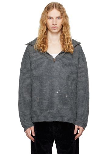 Maison Margiela Gray Summer Shetland Knit Sweatshirt