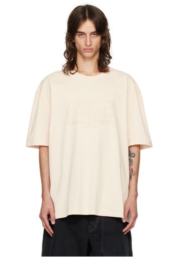 Maison Margiela Beige Logo-Embroidered T-Shirt