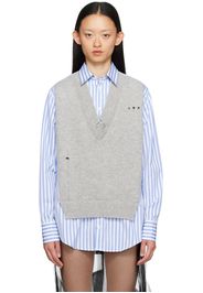 Maison Margiela Blue & Grey Spliced Shirt