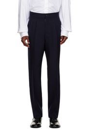 Maison Margiela Navy Pleated Trousers