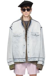 Maison Margiela Blue Collarless Denim Jacket