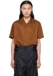 Maison Margiela Brown Open Spread Collar Shirt