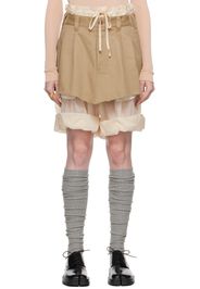 Maison Margiela Beige Layered Mini Skort