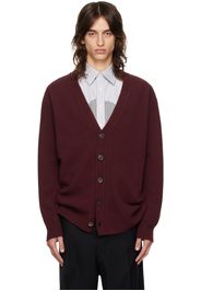 Maison Margiela Burgundy Buttoned Cardigan