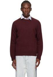 Maison Margiela Burgundy Washed Lambswool Sweater