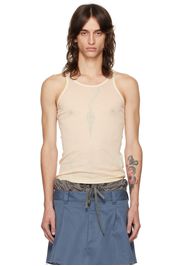 Maison Margiela Beige Semi-Sheer Tank Top