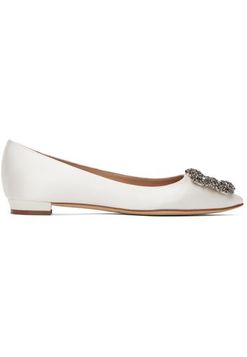 Manolo Blahnik White Hangisiflat Ballerina Flats