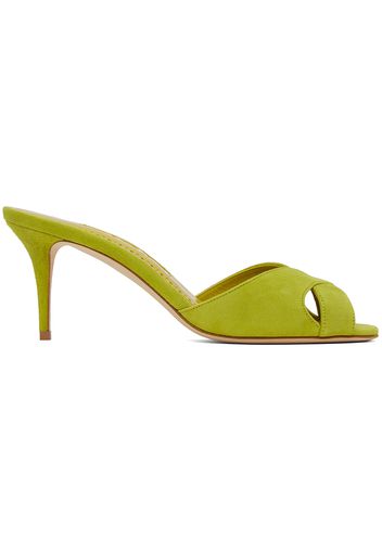 Manolo Blahnik Green Mumbimu Mules