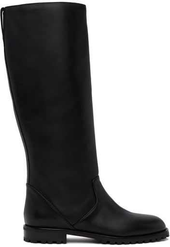 Manolo Blahnik Black Motosahi Tall Boots