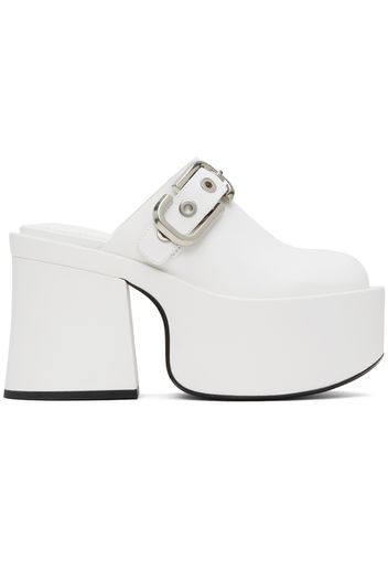 Marc Jacobs White 'The J Marc Leather' Mules