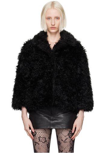 Marc Jacobs Black 'The Shaggy Lady' Faux-Fur Jacket